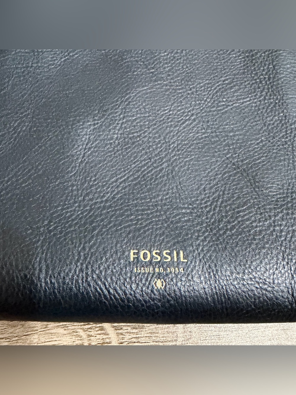 Fossil Black Blue Leather Crossbody Messenger Envelope Sidney Bag Shoulder Purse - Picture 2 of 12